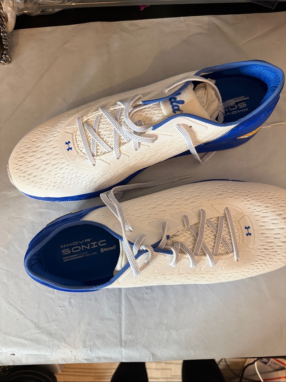 Under Armour HOVR Sonic Running Shoe - Blue and White